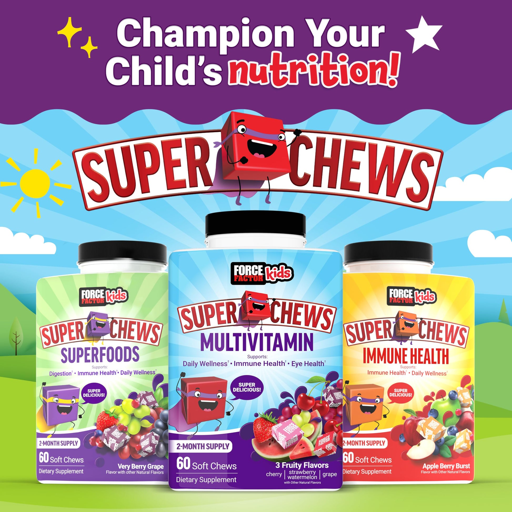 Force Factor multivitaminas niños sabor mixto