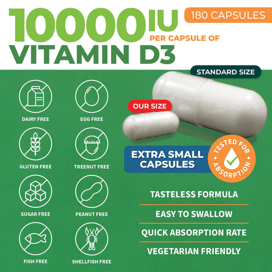 ForestLeaf vitamina d3 cápsulas para salud ósea y dientes