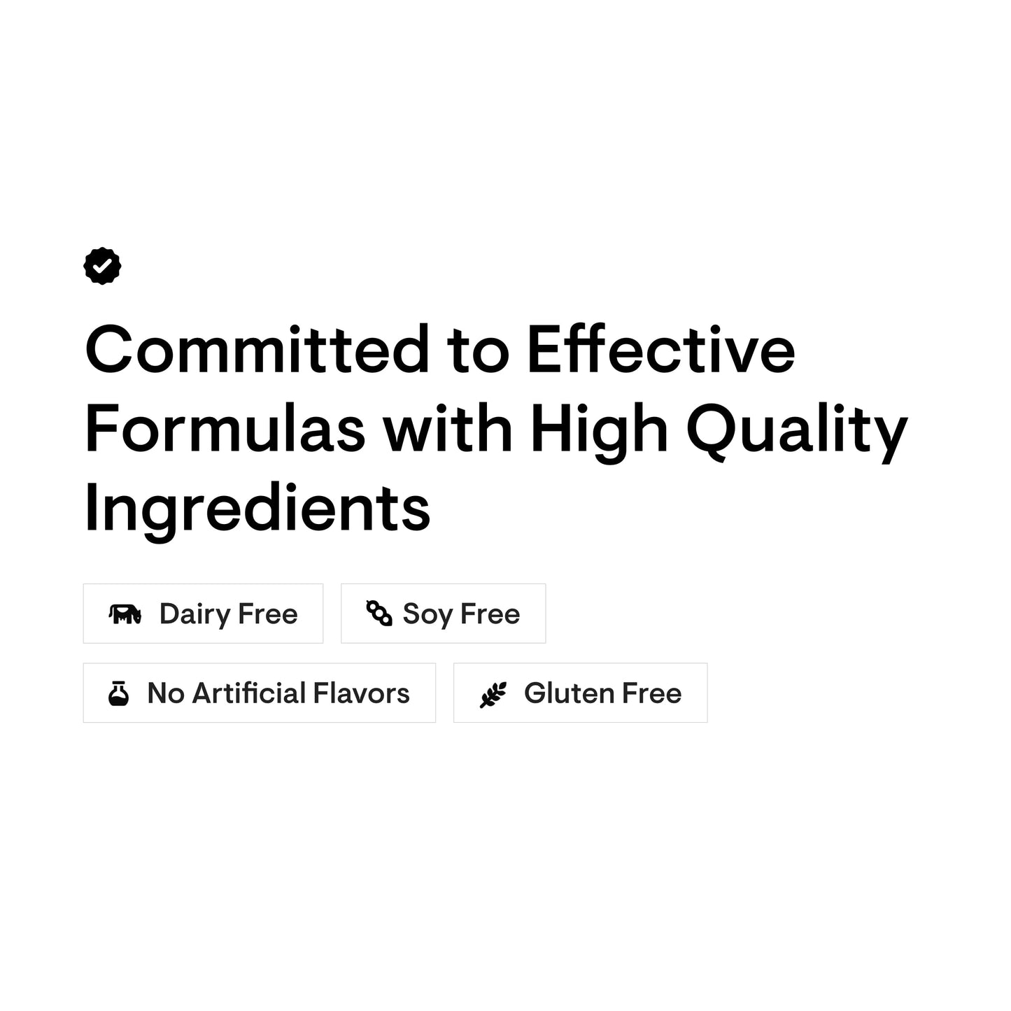 Compromiso de THORNE con fórmulas efectivas y ingredientes de alta calidad sin gluten ni soja.