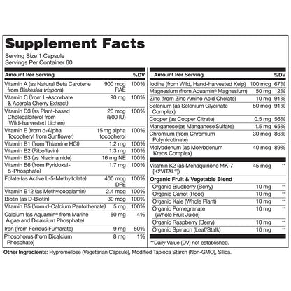 Fórmula energía y soporte del multivitamínico NATURELO para mujeres