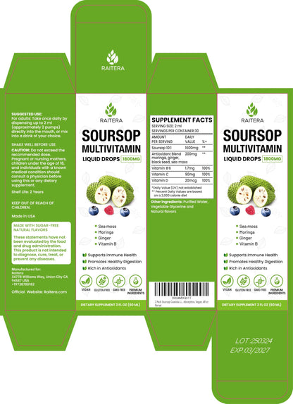 fórmula líquida graviola con vitaminas