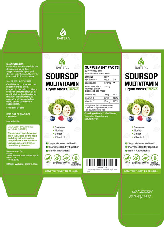 fórmula líquida graviola con vitaminas