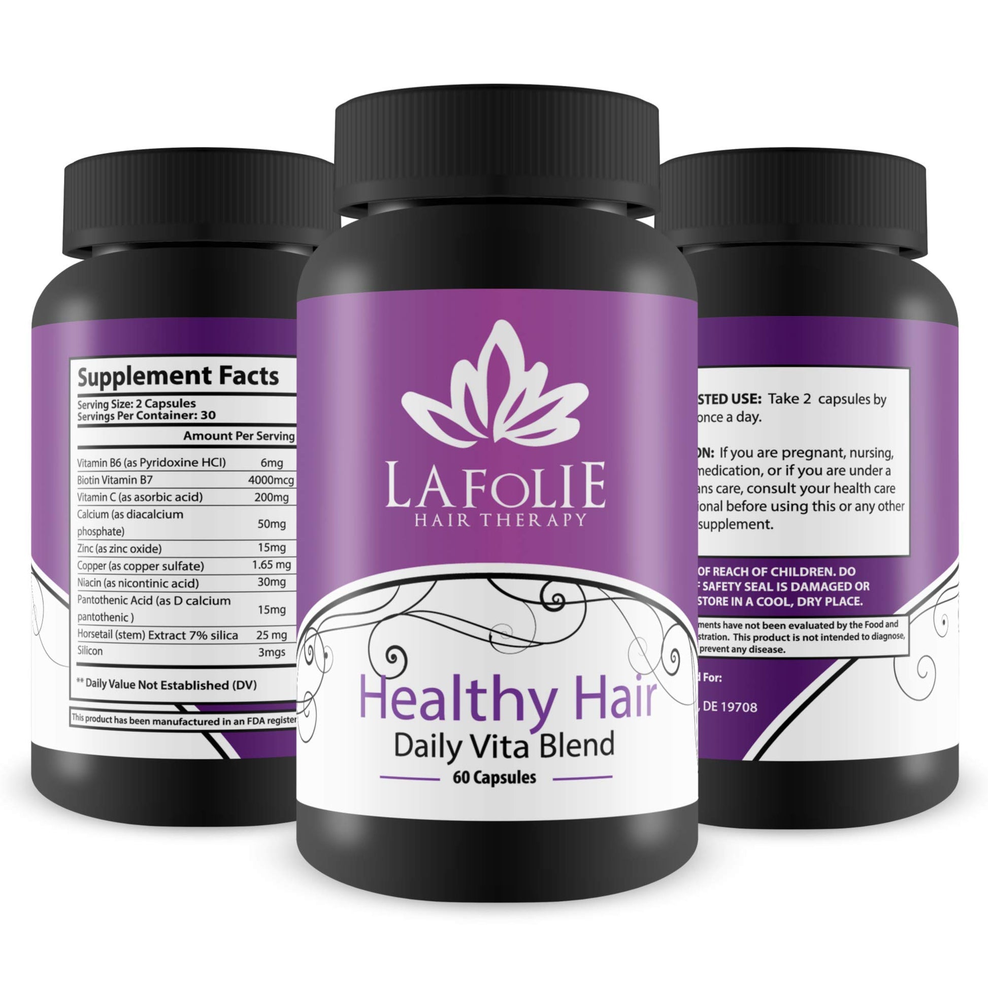 Fórmula natural La Folie Hair Therapy cápsulas para cabello