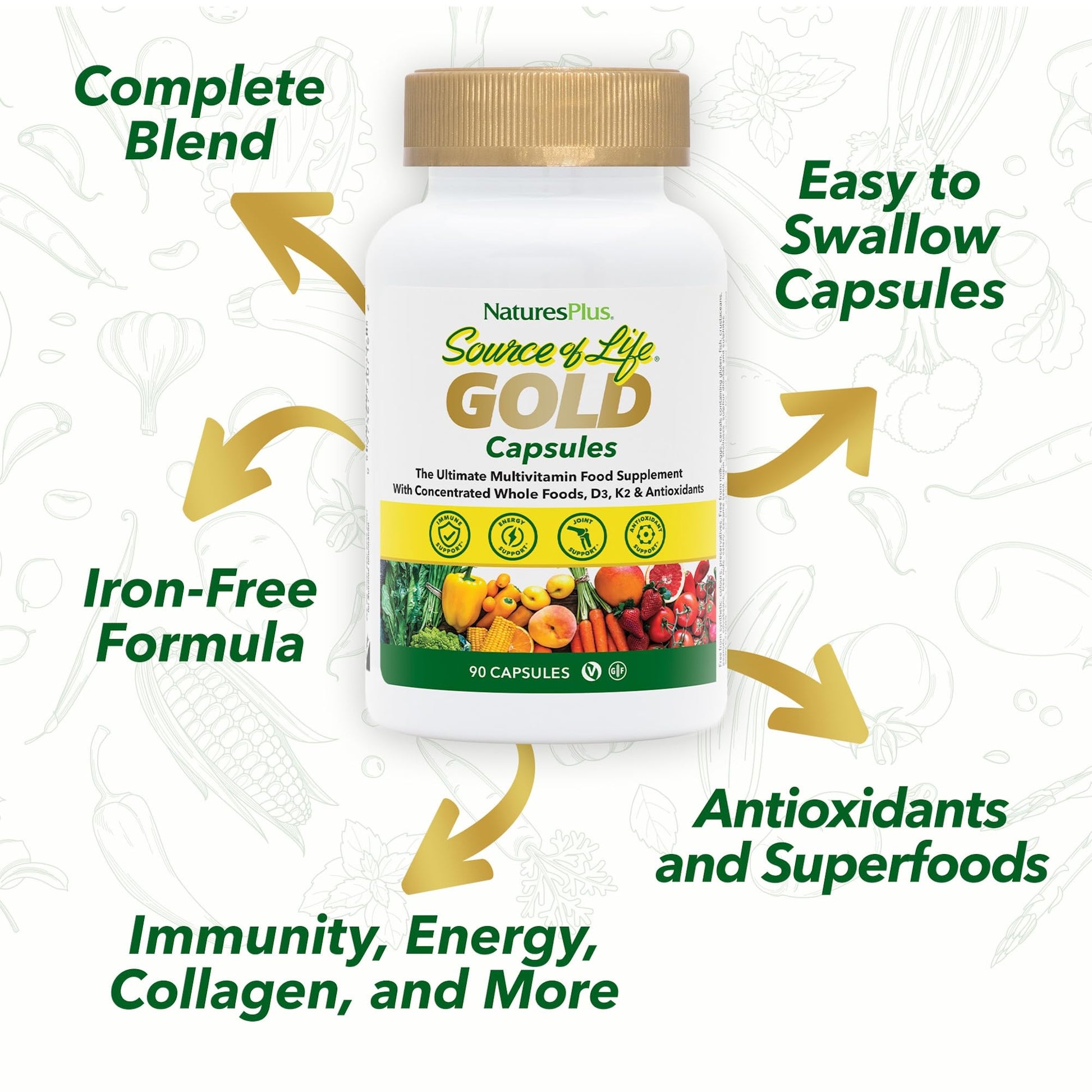 Fórmula sin hierro multivitamínico Natures Plus