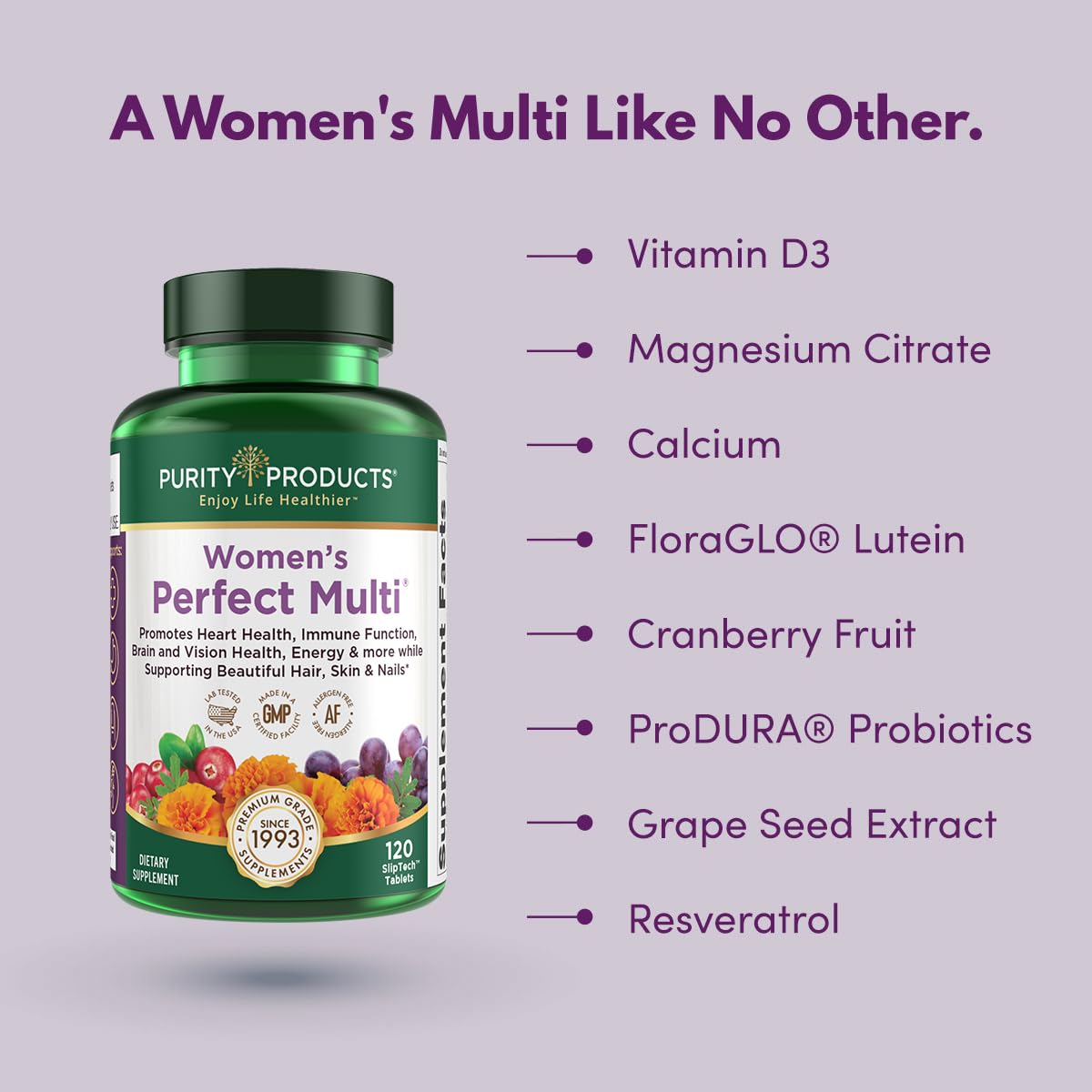 fórmula única de multivitamínico para mujeres