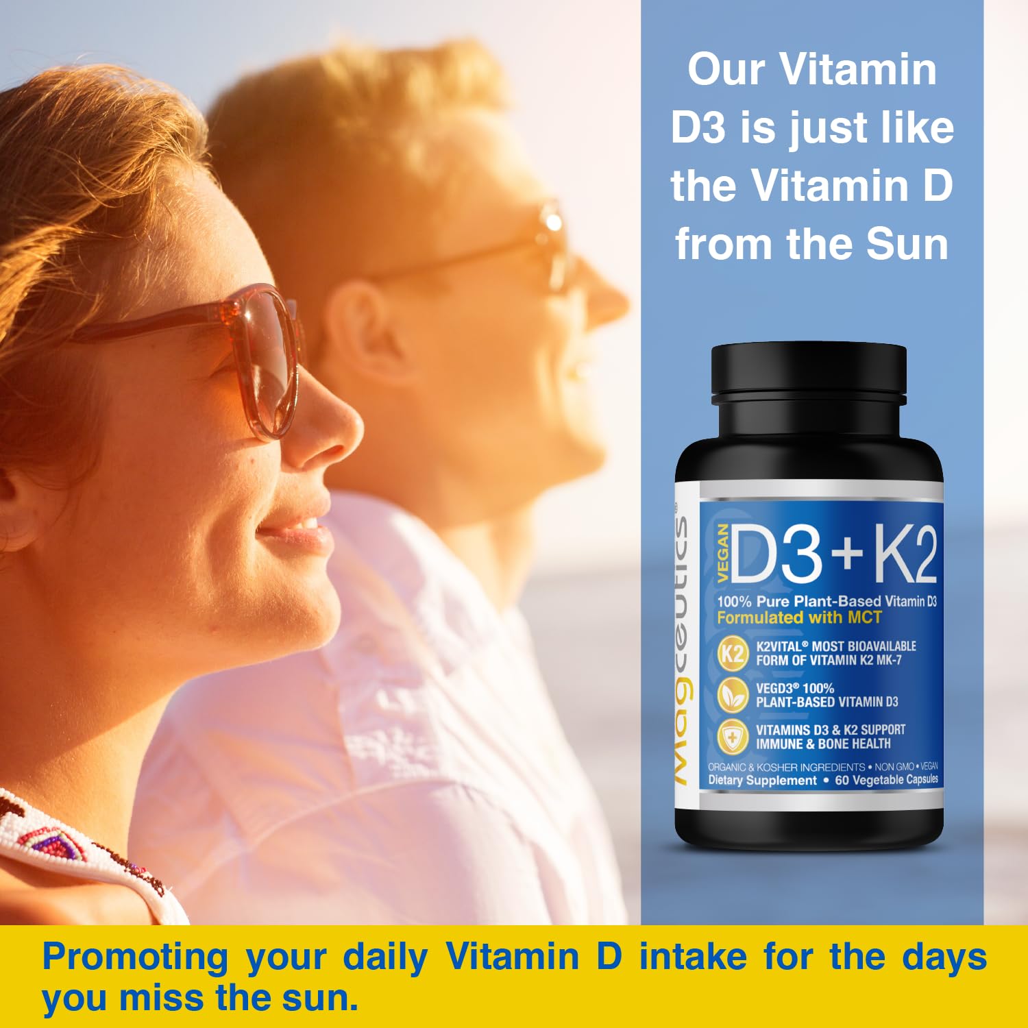Fórmula vegana Magceutics vitamina D3 y K2 MK7
