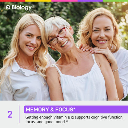 Fórmula vegana y orgánica vitamina B12 IQ Biology 5000mcg rápida