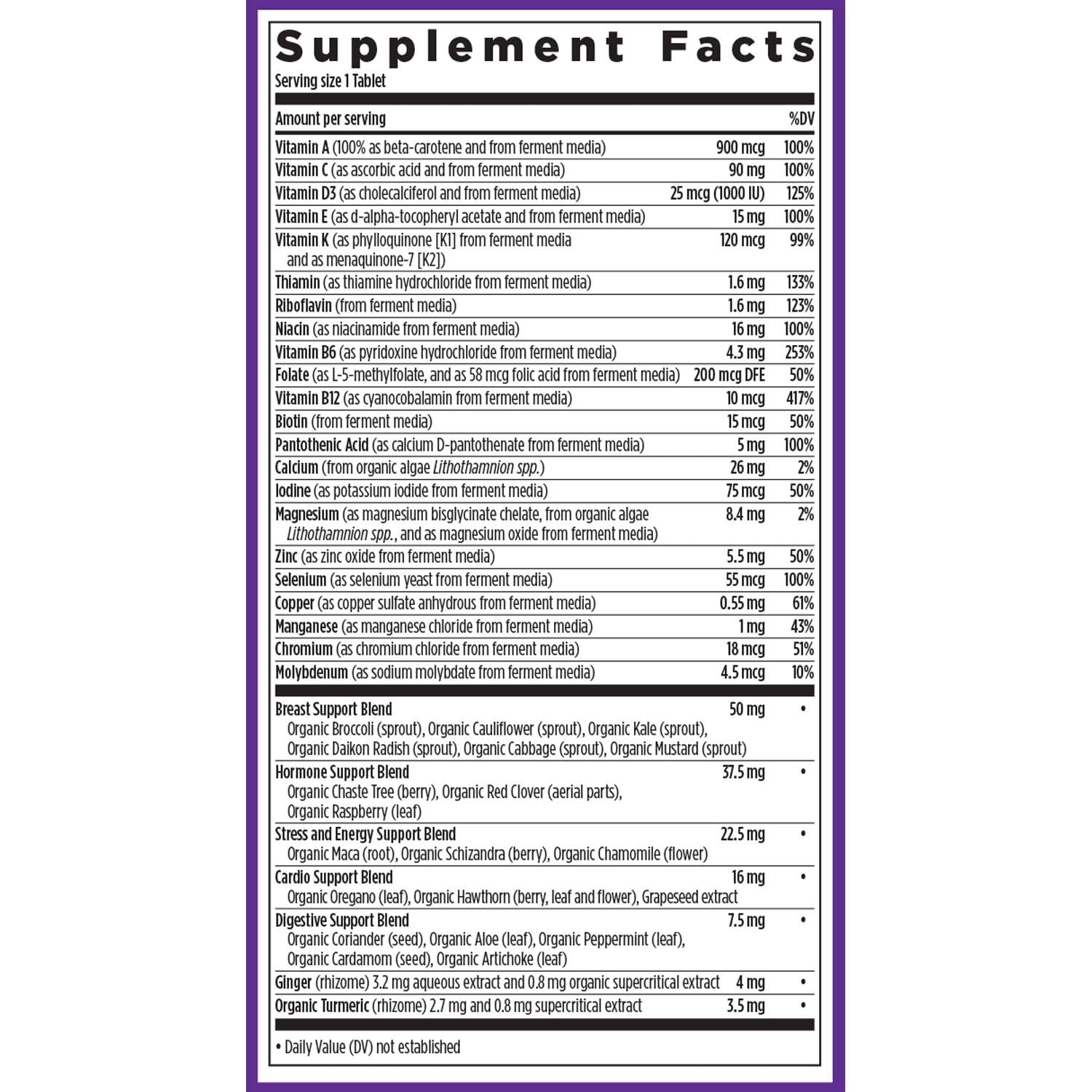 Fórmula rica en vitaminas y minerales New Chapter