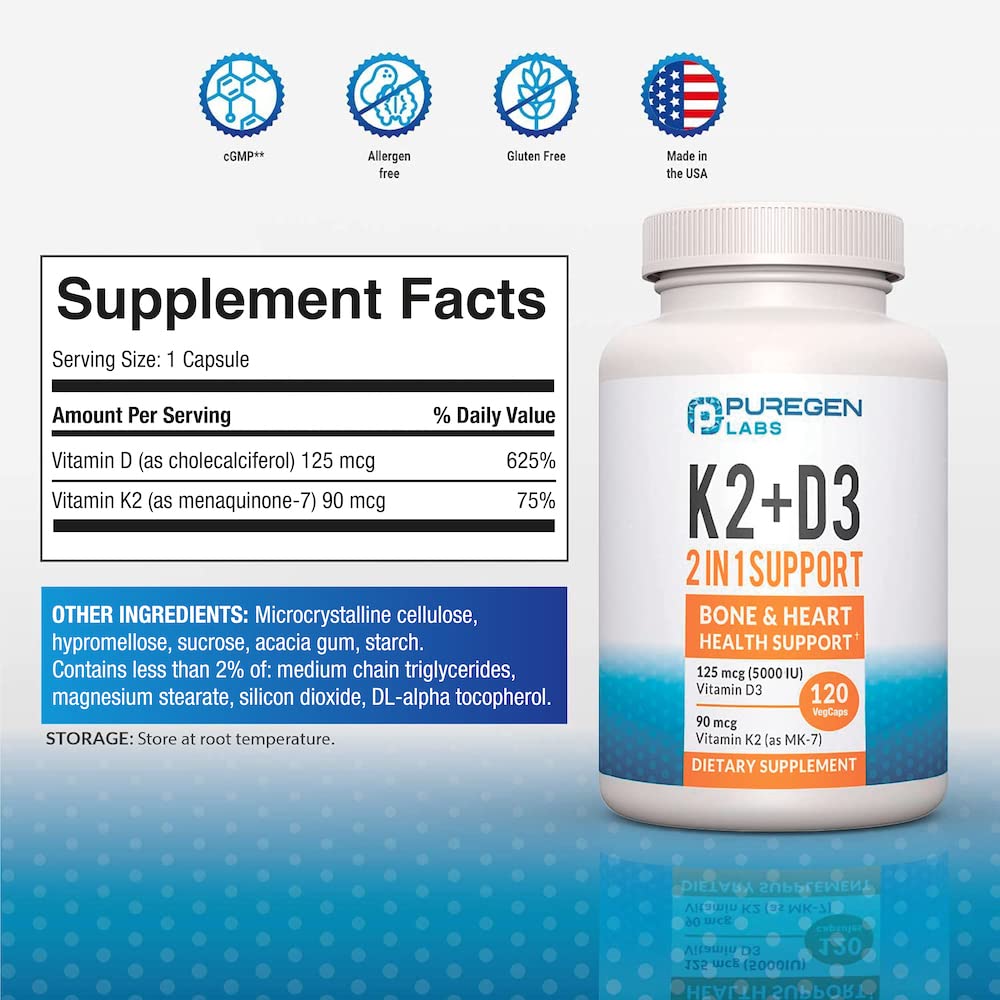 Fórmula vitamínica P Puregen Labs para salud cardiovascular y ósea