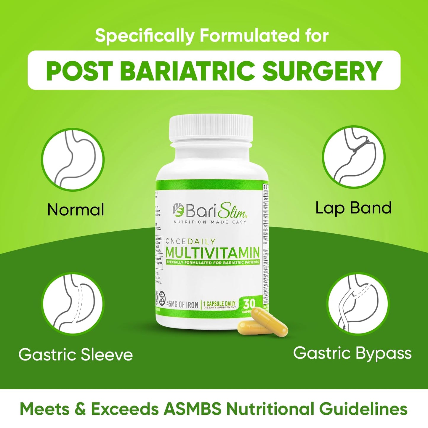 Formulación para post cirugía del multivitamínico BariSlim