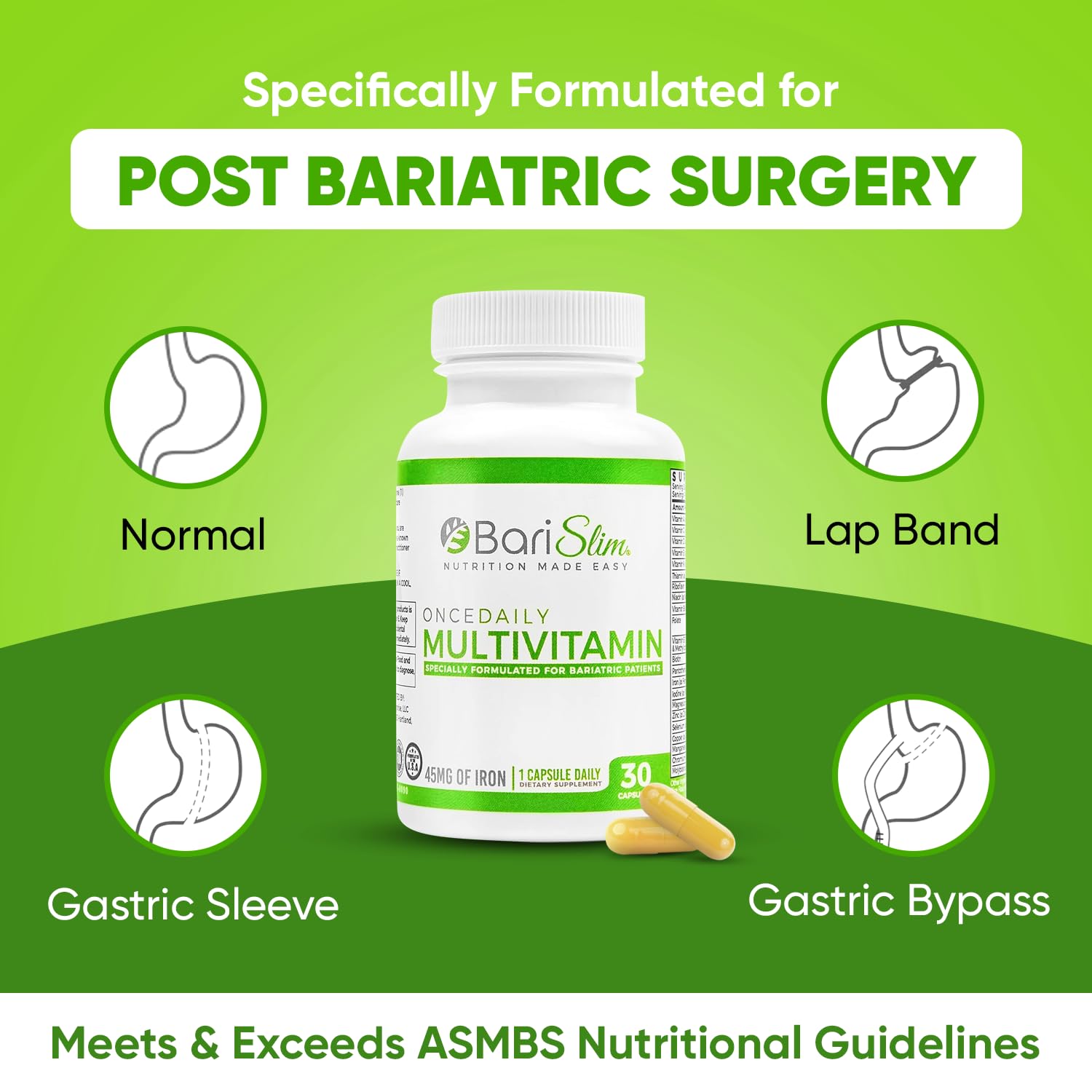 Formulación para post cirugía del multivitamínico BariSlim