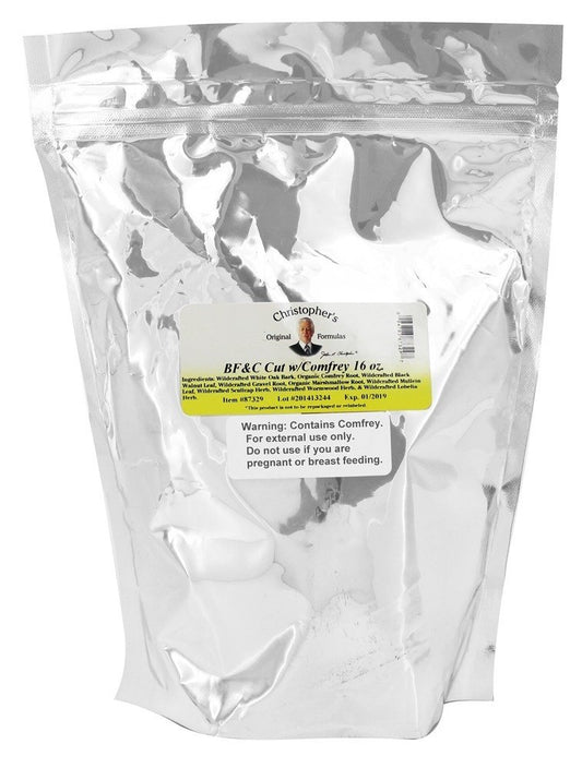 Paquete de 16 oz de fórmula herbal BF&C con consuelda.