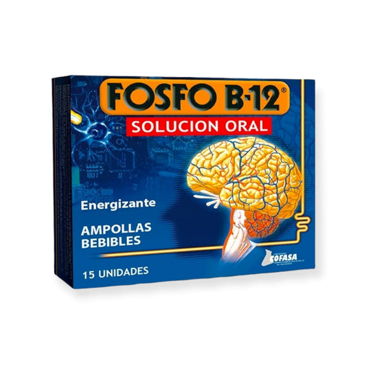 Fosfo B-12 solución oral tónico cerebral 15 ampollas