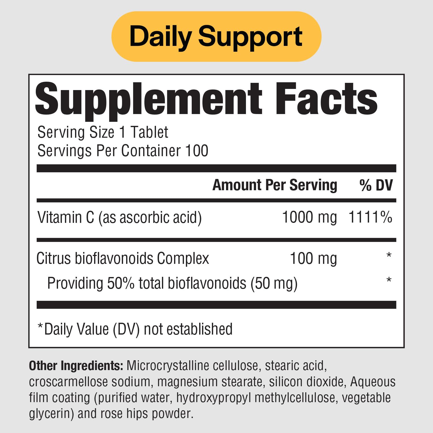 Frasco de 100 tabletas vitamina c PureFormulas Supreme C