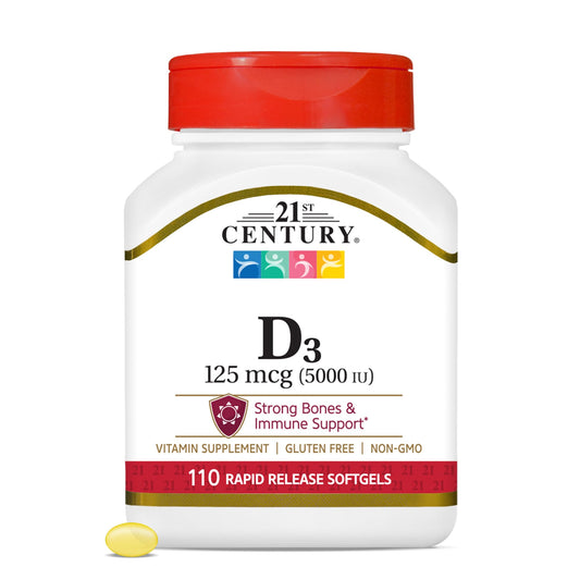Frasco de 21st Century Vitamina D3 5000 UI