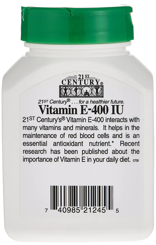 Frasco 21st Century vitamina e 110 cápsulas sin gluten