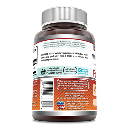 Frasco ácido fólico 5000 mcg Amazing Formulas libre de gluten