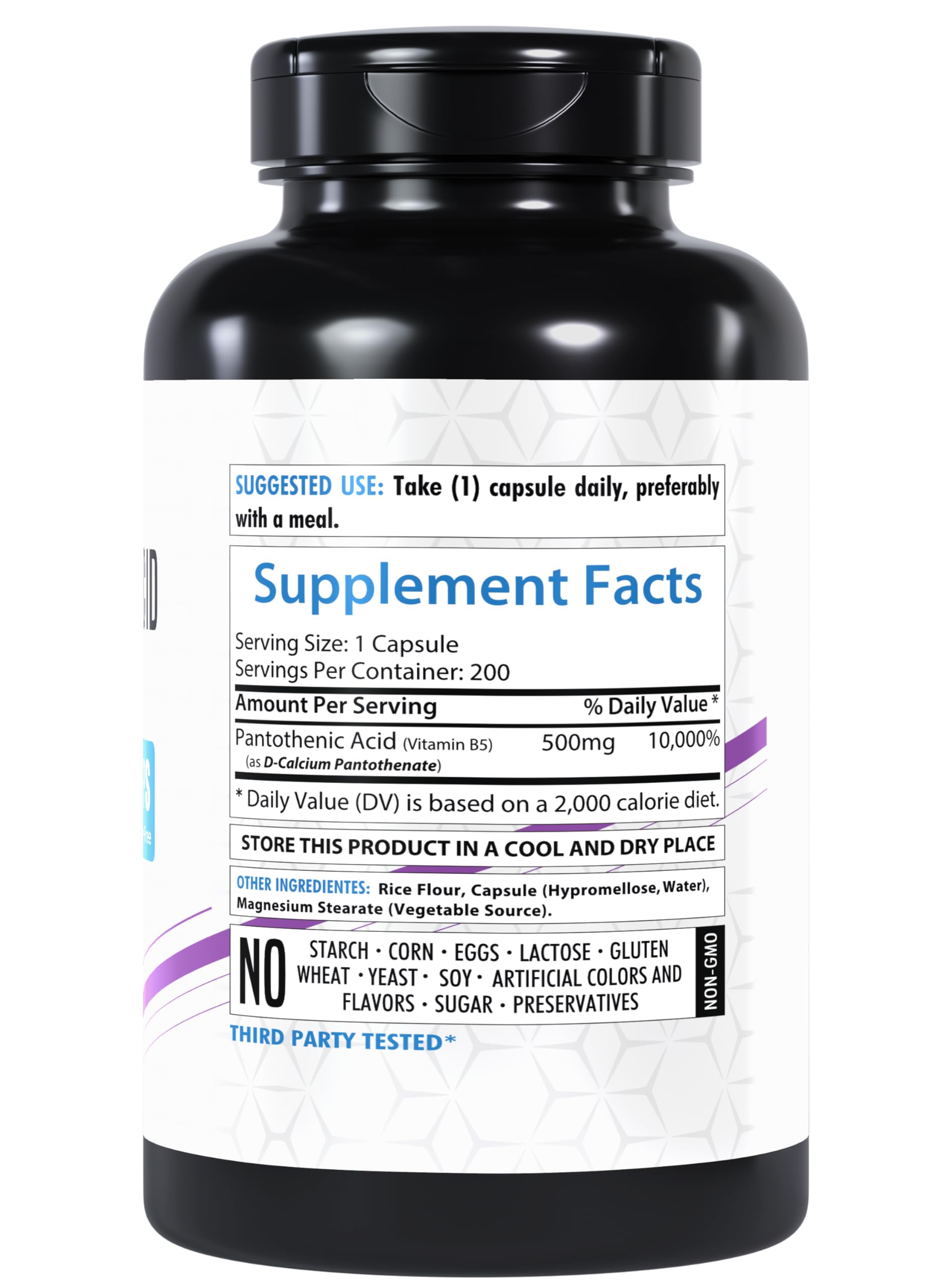 Frasco ácido pantoténico Healthfare cápsulas para energía