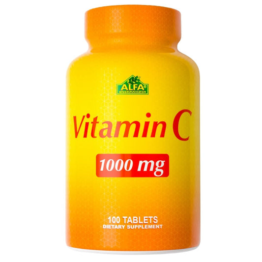 Frasco ALFA VITAMINS vitamina c 1000mg 100 tabletas