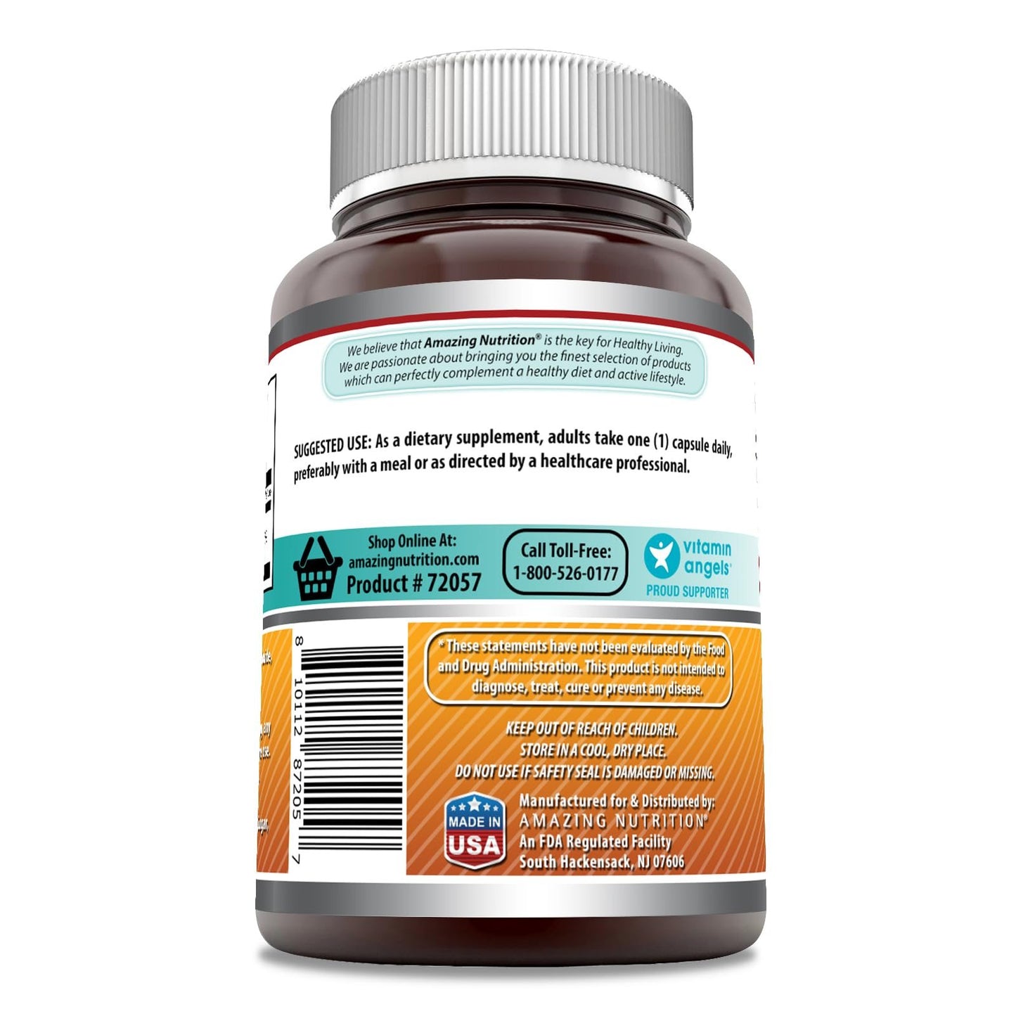 Frasco de cápsulas Amazing Formulas Riboflavina sin gluten