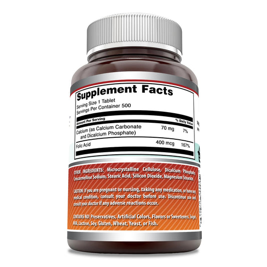 Frasco Amazing Formulas suplemento vitamina b9