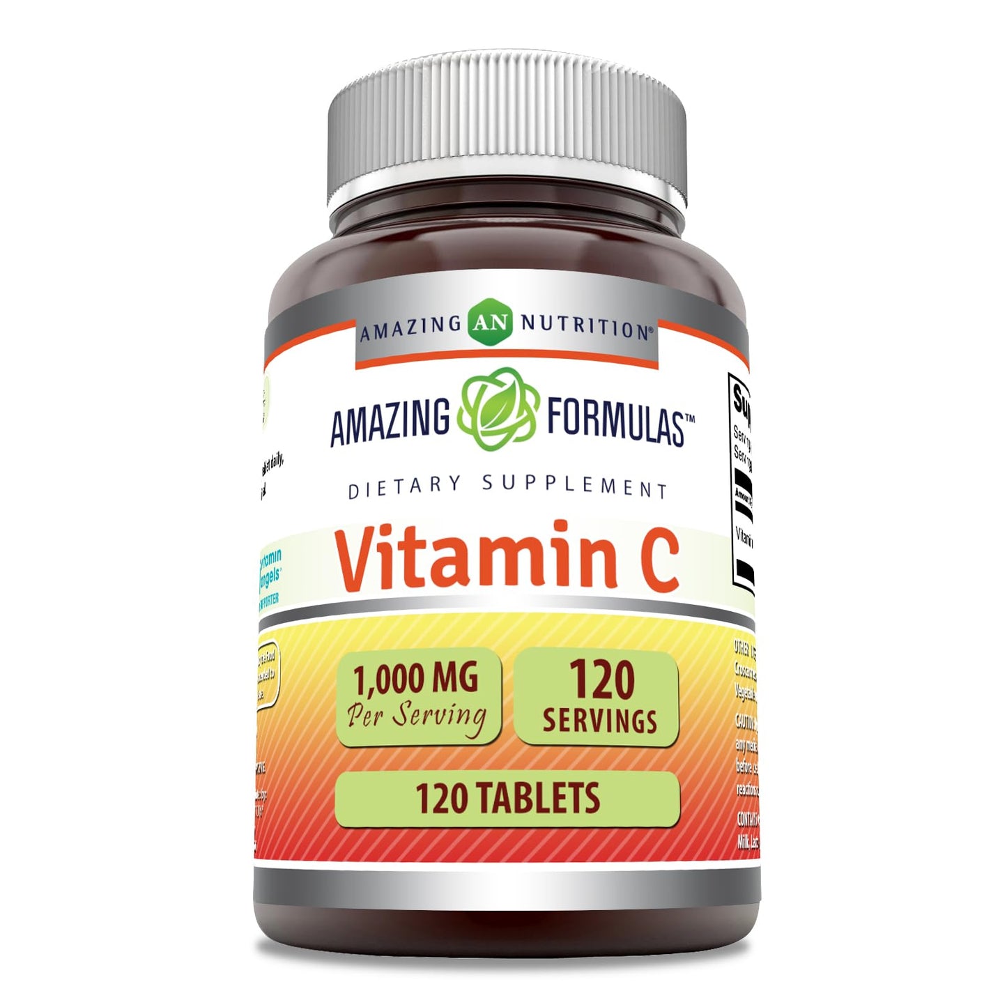 Frasco de Amazing Formulas Vitamina C 1000 mg 120 tabletas