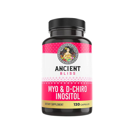 Frasco Ancient Bliss cápsulas veganas inositol relación 40:1