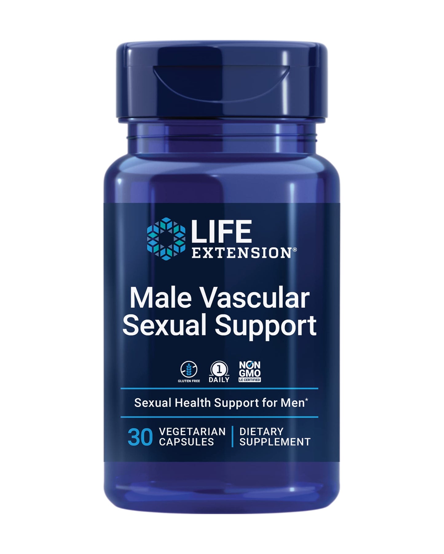 Frasco de Apoyo Vascular Sexual Masculino Life Extension 30 cápsulas