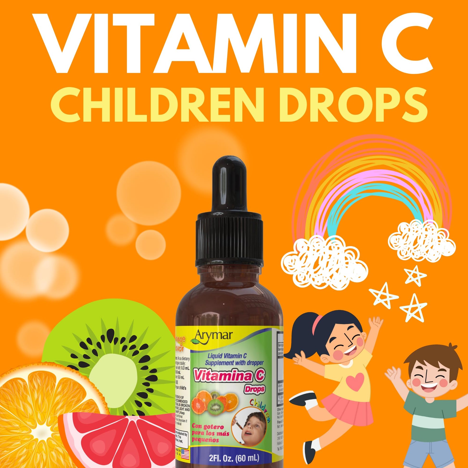 Frasco ARYMAR gotas vitamina c para niños apoyo inmunológico