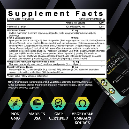 Frasco de Best Naturals vitamina d 5000ui con mezcla natural