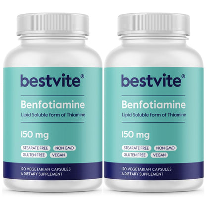 Frasco BESTVITE benfotiamina 150 mg 240 cápsulas vegetales