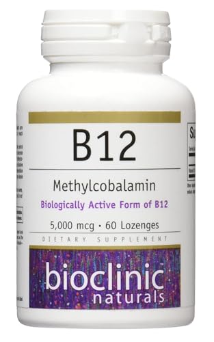 Frasco Bioclinic Naturals B12 Metilcobalamina 5000 mcg 60 pastillas