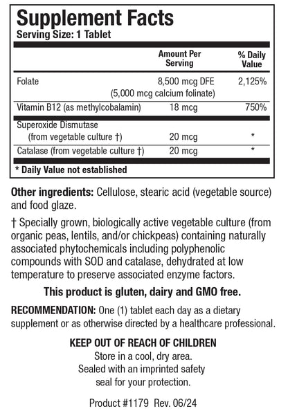 Frasco Biotics Research Folate 5 Plus para nutrición embarazo
