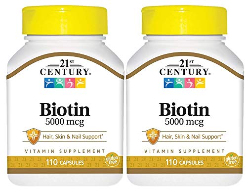 frasco de biotina 5000 mcg 21st Century 220 cápsulas