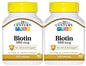 frasco de biotina 5000 mcg 21st Century 220 cápsulas