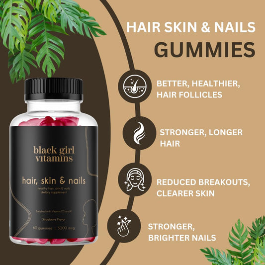 Frasco de gomitas Black Girl Vitamins para cabello y uñas