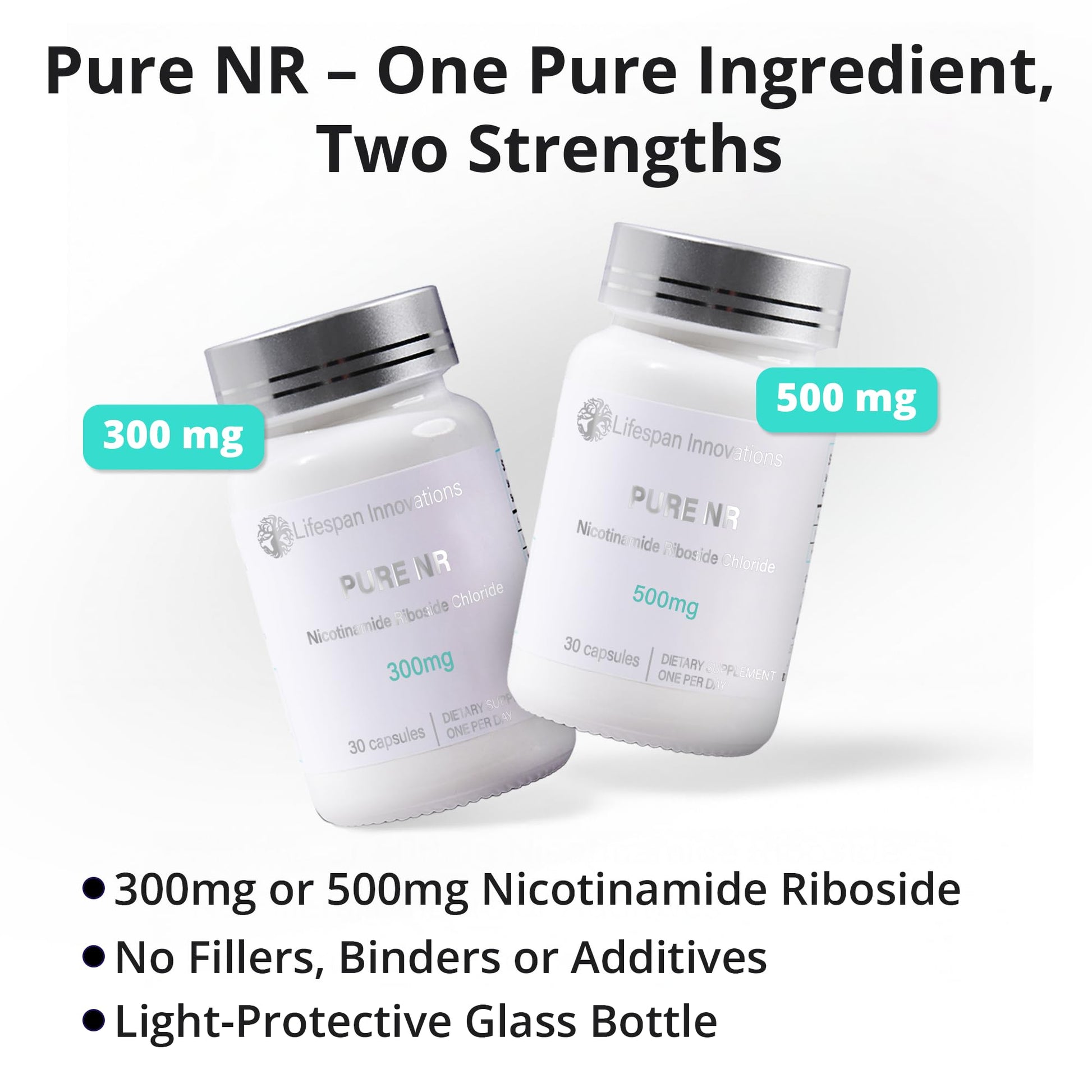 Frasco blanco mate para Pure NR Nicotinamida Ribósido