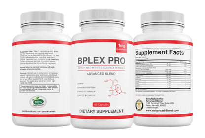 Frasco Bplex-Pro mezcla avanzada vitaminas B para MTHFR