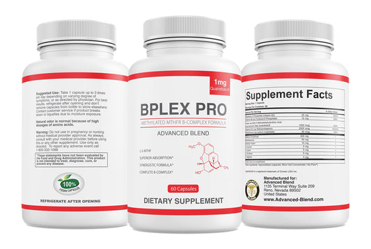 Frasco Bplex-Pro mezcla avanzada vitaminas B para MTHFR