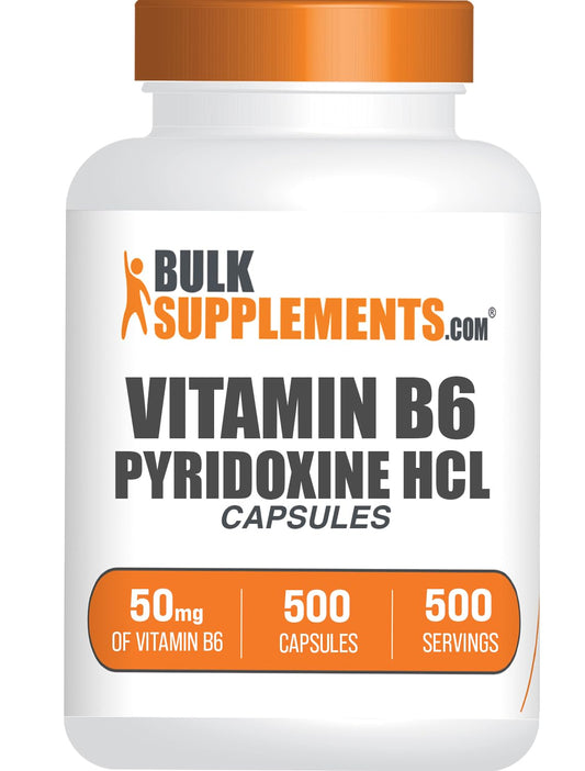 Frasco BulkSupplements Cápsulas de Vitamina B6 500 unidades