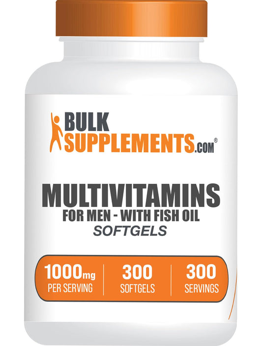 Frasco BulkSupplements multivitaminas hombres 300 softgels