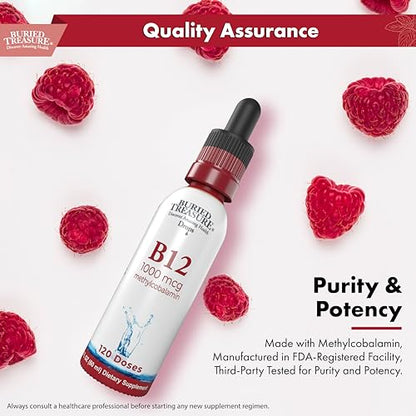 Frasco Buried Treasure gotas vitamina B12 packaging