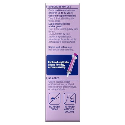 Frasco y caja gotas vitamina D líquida Ostelin niños