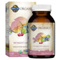 Frasco y caja de multivitaminas para mujeres.