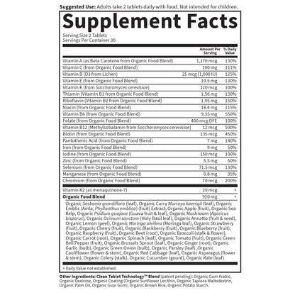 Frasco y caja de suplemento multivitamínico Garden of Life