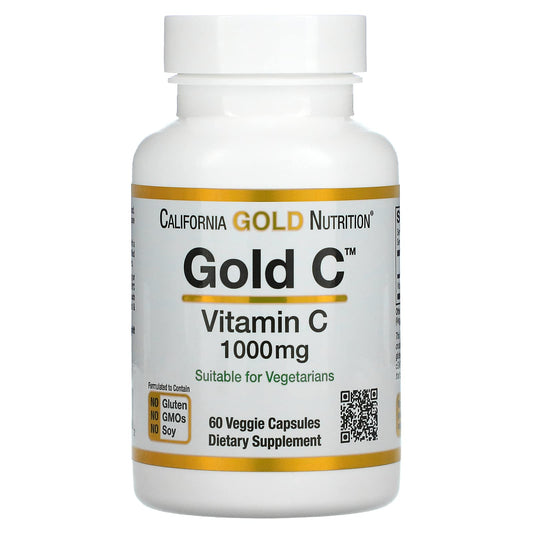 Frasco California Gold Nutrition Gold C 1000 mg 180 cápsulas vegetales