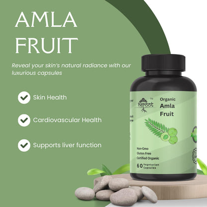 Frasco cápsulas Amla vitamina C orgánico Heroot