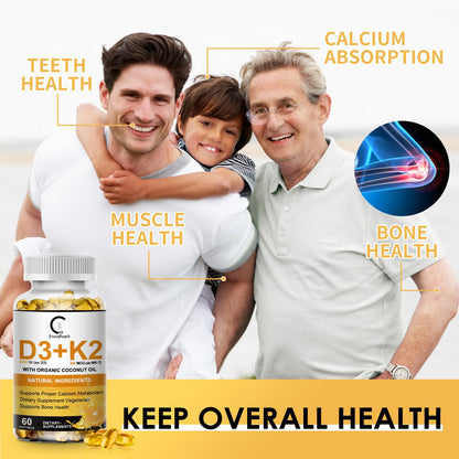 Frasco cápsulas blandas vitamina D3 K2 GPGP GreenPeople 120 conteo