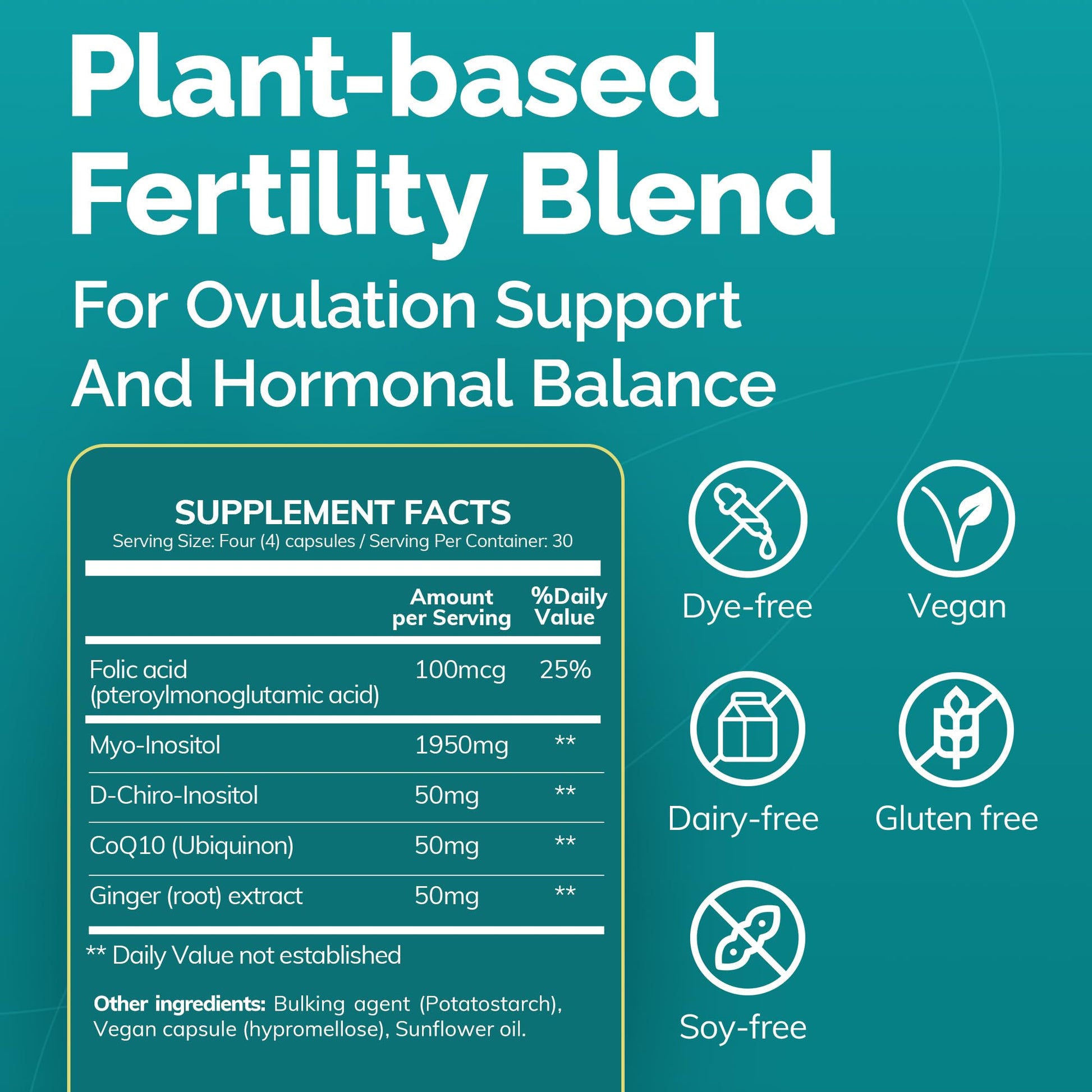 Frasco cápsulas Conceive Plus para soporte hormonal y fertilidad