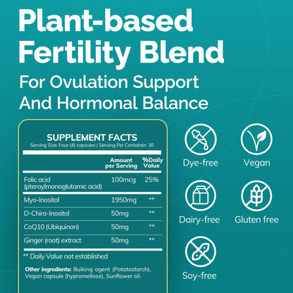 Frasco cápsulas Conceive Plus para soporte hormonal y fertilidad